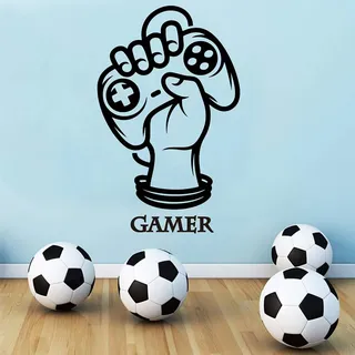 Wandtattoos Im Nordischen Stil Mit Dem Aufdruck „gamer Power“. „gamer Power“ Mit Steuerung