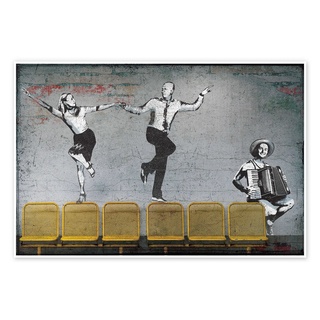 Posterlounge Poster Pineapple Licensing, Banksy - Dancing Couple, Bar Modern Illustration 60 cm x 40 cm