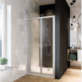 Breuer Fara 4 Falttür für Nische oder Seitenwand Kunststoffglas Perle Weiß 90 cm / 185 cm - 0101 011 055 004