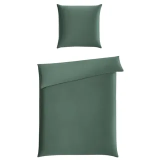 Casea Bettwäsche Barcelona 155 x 220 cm Satin Grün Dunkelgrün