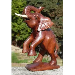 Wogeka Aufsteigender Elefant 25 cm Holz Afrika Handarbeit Geschenk Dekoration Glückselefant Elefant27