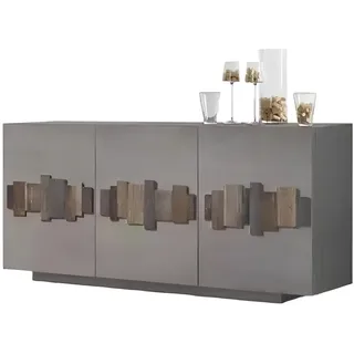 Xlmoebel Sideboard Massivholz-Sideboard in Grau - Möbelstück aus Echtholz (1 St., Sideboard), Hergestellt in Europa grau
