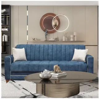 gowoll 3-Sitzer Sofa mit Schlaffunktion und Stauraum Schlafsessel Gästebett blau