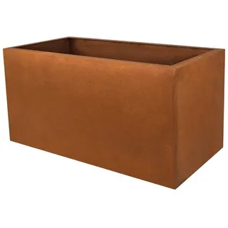 Köhko Pflanzkübel DesignerBlumenkübel aus Cortenstahl Pflanztopf in Edelrost-Optik Trog orange 120 cm x 42 cm x 47 cm