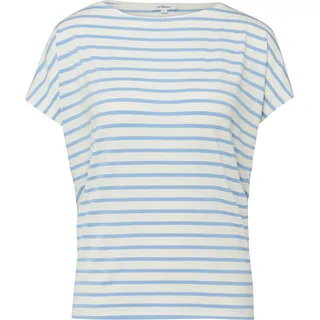 s.Oliver Fließendes Jersey-Shirt Pyjama-Shirt Blau/Creme 46