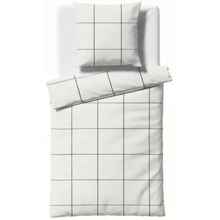 FLEURESSE Lech Karo Edelflanell Schwarz/Weiß 240 x 220 cm + 40 x 80 cm
