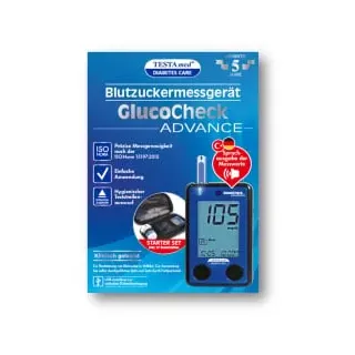 Testamed GlucoCheck Advance Blutzuckermessgerät mg/dl inkl. Teststreifen