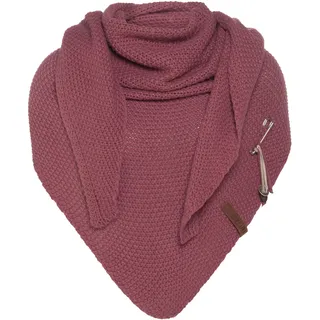 KNIT FACTORY - Dreiecksschal Coco - Damen Strickschal mit Wolle - Umschlagtuch für den Herbst und Winter - Winterschal - Dreieckstuch - Hochwertige Qualität - XXL Schal - 190 x 85 cm - Stone Red - 190x85 cm