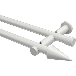 Interdeco Vorhangstange Platon Savio 2-läufig Ø 20 mm 200 cm Weiß