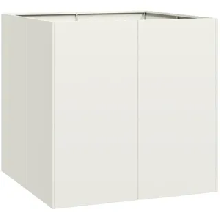 vidaXL Pflanzgefäß Weiß 80x80x80 cm Stahl