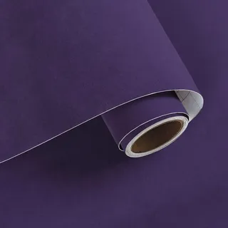 VaryPaper Tapete Samtstoff Dunkelviolett 40cmx200cm Klebefolie Möbel Stoffoptik Velours Lila Filzblätter Samt Selbstklebend Filzfolie Klebefolie Schrank Schminktisch Schmuckschatulle Kommode