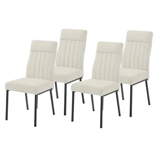 HELA Tische 4-Fußstuhl CATANIA Polyester beige 4er Set