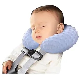 Nackenkissen Kinder Baby Reisekissen Aufblasbar Nackenstütze Ergonomisch U förmiges Halsstütze mit Reißverschluss Abnehmbar Schlafkissen Waschbar Tragbar Kissen für Flugzeug Auto Reise Büro Zuhause