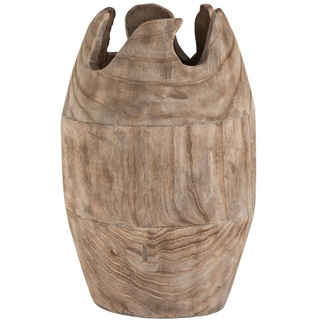 DAHEIM Vase 43 cm Holz Braun L (Large)