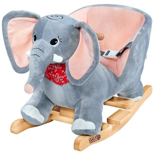 Deuba Schaukeltier Elefant, Schaukelelefant Schaukeltier Wippe Kinder Baby Spielzeug Elefant grau