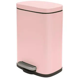 spirella Kosmetikeimer AKIRA, Treteimer mit Softclose-Absenkautomatik, herausnehmbarem Inneneimer, Anti-Fingerprint-Beschichtung, 5L, rosa rosa