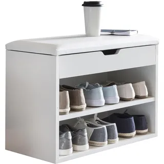 Wohnling Schuhbank 60 x 40 x 30 cm geschlossen weiß