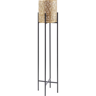 Ambia Home Blumentopf, Schwarz, Gold, Metall, zylindrisch, 97.5 cm, Dekoration, Blumen & Zubehör, Übertöpfe