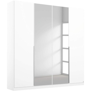 Rauch Möbel Alabama Schrank Kleiderschrank Drehtürenschrank Weiß mit Spiegel 4-türig inklusive Zubehörpaket Basic 2 Kleiderstangen, 2 Einlegeböden BxHxT 181x210x54 cm
