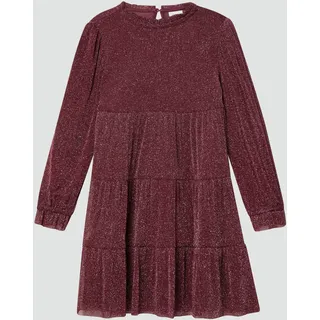 s.Oliver Stufenkleid Kleid Glitzer-Mesh Pink/Rot 104