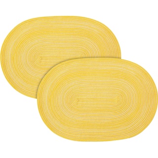 Platzset, Tischset "Samba" 2er-Pack, PICHLER, (2-St), Uni gelb oval - 33 cm x 48 cm