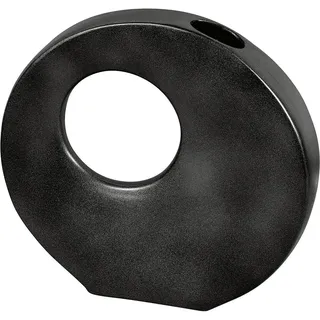 2x My Basics, Vase, Vase mit Loch Keramik 38x36cm schwarz (1 x, 38 x 36 cm, 16.79 l)