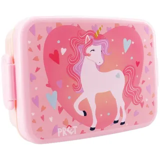Vadobag Lunchbox Prêt Lunch Bunch Brotdose 16x13x5 cm Einhorn-Design rosa