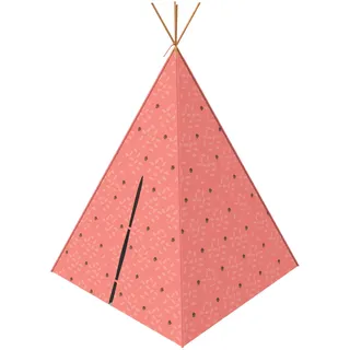 PLAYTIVE Holz Tipi Spielzelt Waldtiere (Rot)