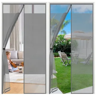 Sekey Insektenschutz-Tür Sichtschutz Türvorhang mit Magnet – Insektenschutz ohne Bohren, blickdicht & luftdurchlässig für Balkon & Schlafzimmer 130 cm x 220 cm