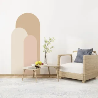 OSALADI Bogen-Wandtattoo Moderne Geometrische Form Zum Abziehen Und Aufkleben Selbstklebender Abnehmbarer Aufkleber Boho-Wanddekor Für Wohnzimmer Rosa Khaki
