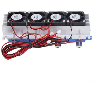 Thermoelektrischer Peltier-Kühler mit 4 Chips, 12 V, 288 W, für 20 l kleine Kühlung mit Aluminium-Kühlkörper und Kunststoff