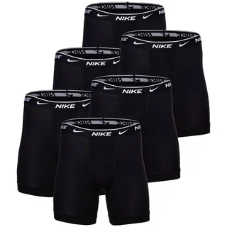 NIKE Herren Boxer Shorts, 6er Pack - Boxer Brief long, Cotton Stretch, Logobund Schwarz XL
