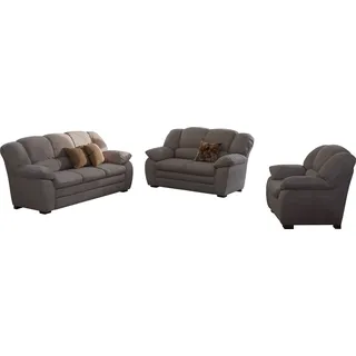 Cotta Couch Polyester 3-2-1 Garnitur Grau