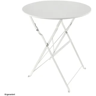 Hti-Living Gartentisch Ø 55 x 68 cm Creme/Weiß