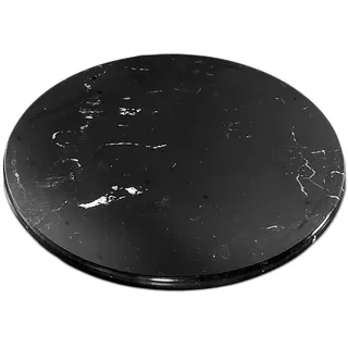 Drehteller aus schwarzem Marmor, Dekoration für Zuhause, Küchenutensilien, Black Marble Tray, Ø 35 cm