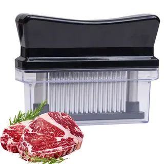Yonuaret Steaker Fleischzartmacher, Fleischklopfer Steaker Für Fleisch Mit 48 Klingen Aus Edelstahl Manuelle Küche Kochwerkzeug Fleischklopfer Mit Abdeckung Für Das Heimrestaurant,15 X 11,5 cm