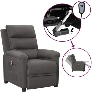 vidaXL Relaxsessel Elektrisch 92 x 101,5 x 0 cm Dunkelgrau mit Fernbedienung