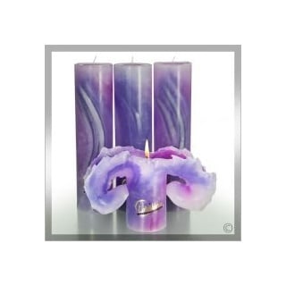 Candela Lotus-Kerzen AQUARELL Lilia Violett 28cm