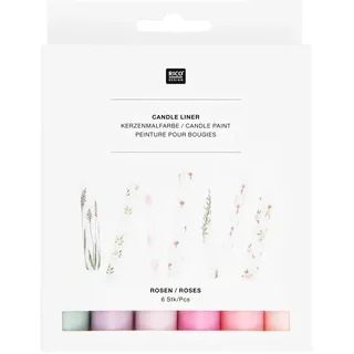 Rico Design Candle liner Set Roses, 6-tlg Hellrosa, Pink, Magenta, Flieder, Lila, Salbei