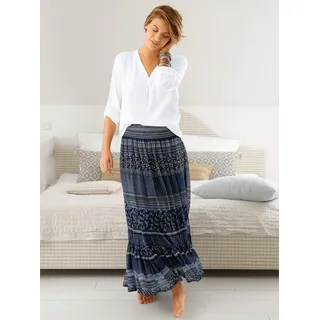 Longbluse AMBRIA, Damen, Gr. 42, weiß, 100% Polyester, unifarben, V-Ausschnitt, Blusen Longbluse, Topseller