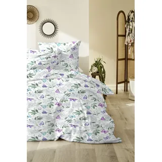 Primera Renforce-Bettwäsche Tuffy Schmetterlinge Blau 135 x 200 cm + 80 x 80 cm