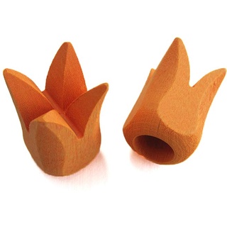 2 Endstücke TULPE Holz für Stil Ø 12 mm, orange