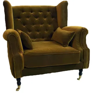 Xlmoebel Ohrensessel Chesterfield Ohrensessel in eleganter Polsterung (OHRENSESSEL CHESTERFIELD LIVERPOOL I), Hergestellt in Europa grün