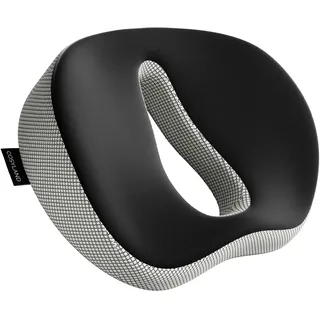 COSYLAND Ergonomisches Sitzkissen abgerundet - Orthopädisches Memory Foam Steißbeinkissen für Bürostuhl & Auto - Sitzring zur Druckentlastung - Ideal bei langem Sitzen, Schwarz (bis 90kg)