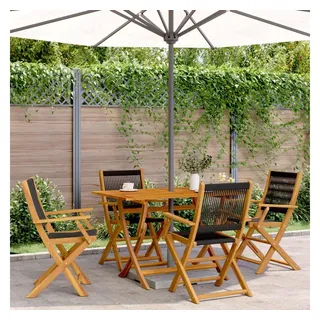 vidaXL Gartenstuhl 50,4 x 57 x 91 cm schwarz 4 St.