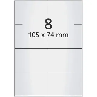 Labelident Wetterfeste Folienetiketten auf A4 Bogen, silber - 105 x 74 mm - 200 Polyester Etiketten auf 25 Bogen, selbstklebende PET Etiketten, matt, Typenschild-Aufkleber