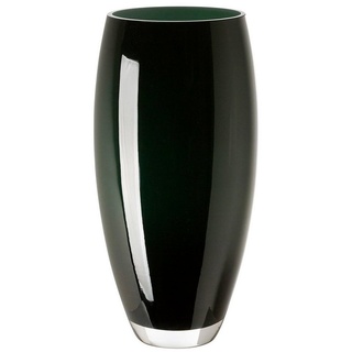 Fink Dekovase Vase AFRICA - dunkelgrün - Glas - H.28cm x B.14/T.14cm, Mundgeblasenes durchgefärbtes Glas - Vasenöffnung ca. 11,5 cm grün