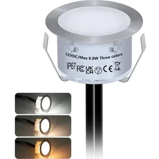 Oimg Led-einbauleuchten-set Für Terrassen, 10er-set Einbau-außenstrahler, Ip67 Wasserdicht, Für Gärten, Treppen, Holzterrassen Und Decken