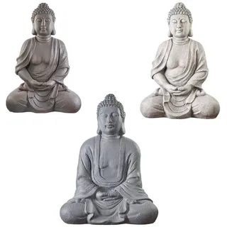 WorldConnection XXXL Großer Buddha 70 cm Garten Deko Figur Skulptur Feng Shui Steinfigur-Optik