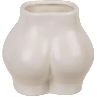 MIJOMA Dekorative Mini-Vase aus Keramik in Frauenkörper-Design, stilvolle Wohndekoration für Moderne Raumgestaltung, passend zu jedem Einrichtungsstil, Frauen-Po, Weiß